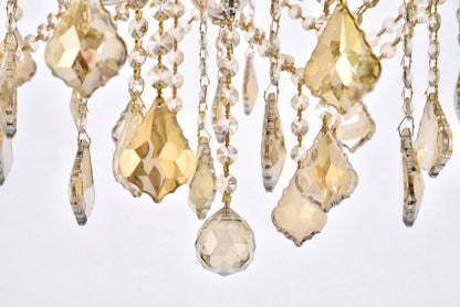 Maria Theresa 13 light Golden Teak Chandelier Golden Teak (Smoky) Royal Cut Crystal