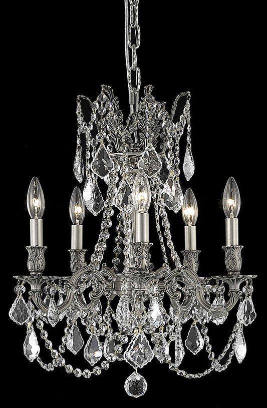 Rosalia 5 light Pewter Pendant Clear Royal Cut Crystal