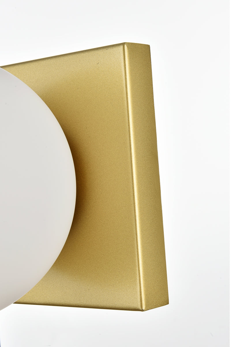 Jaylin 2 light Brass and frosted white Bath Sconce