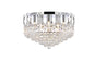 Corona 9 light Chrome Flush Mount Clear Royal Cut Crystal