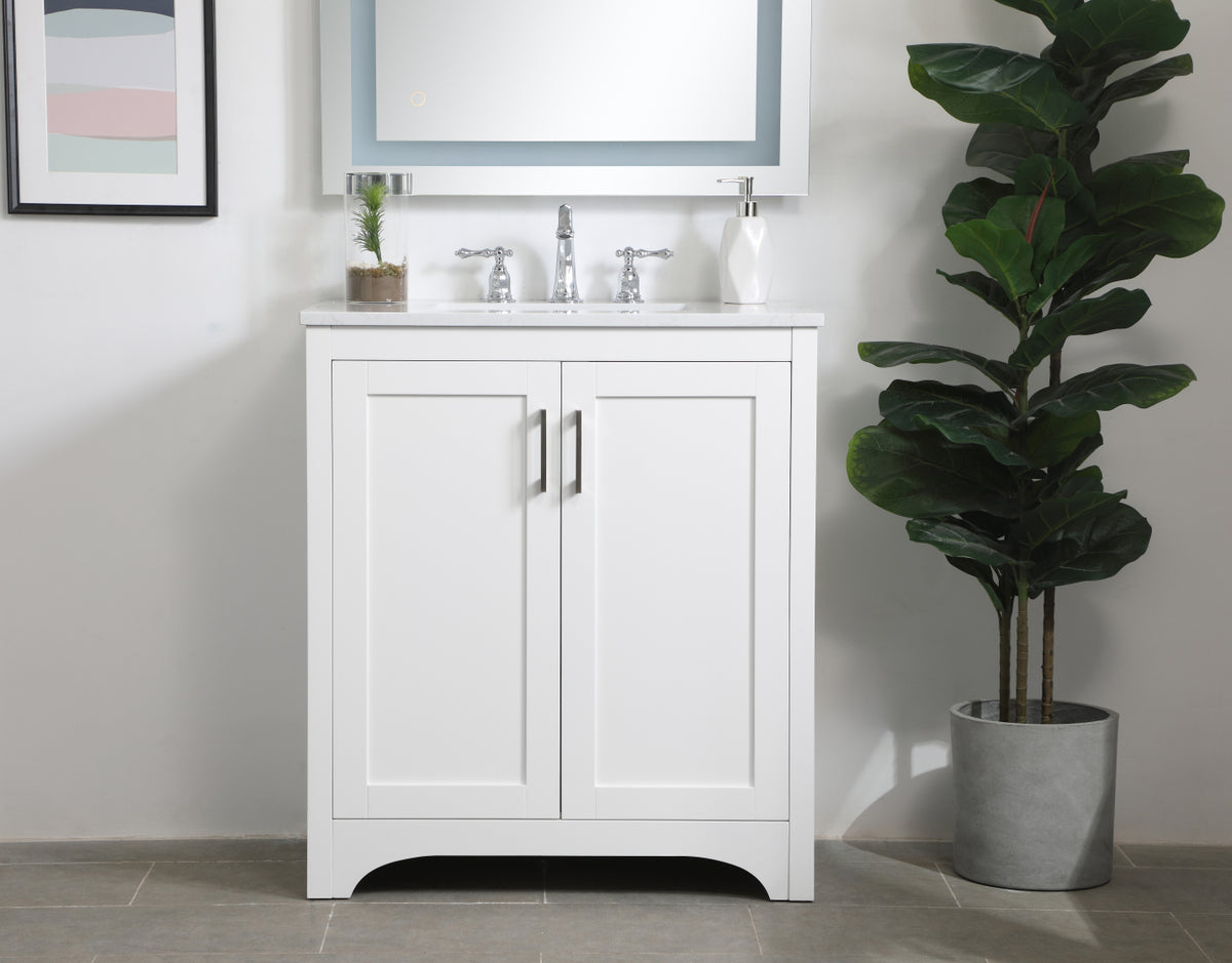 30 inch Single Bathroom Vanity in White