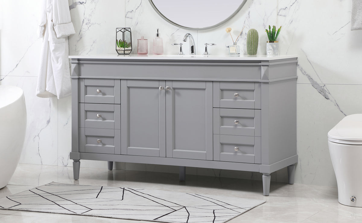 60 inch Single bathroom vanity in grey