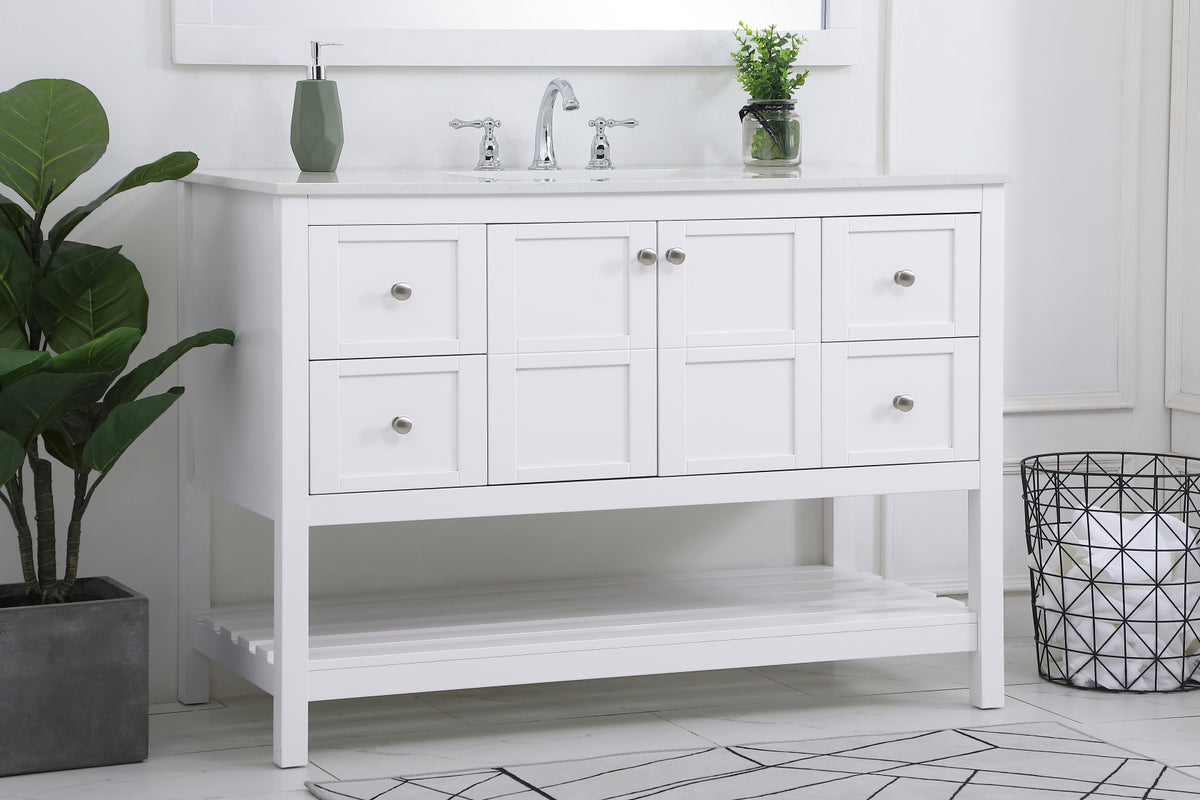 48 inch Single Bathroom Vanity in White
