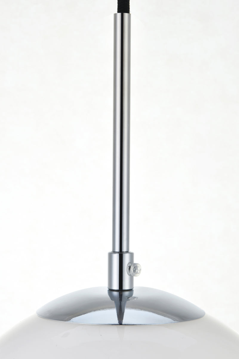 Baxter 1 Light Chrome Pendant With Frosted White Glass
