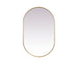 Metal Frame Oval Mirror 30x48 Inch in Brass