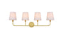 Colson 4 light Brass and Clear Bath Sconce