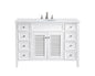 48 inch Single Bathroom vanity in White with ivory white engineered marble