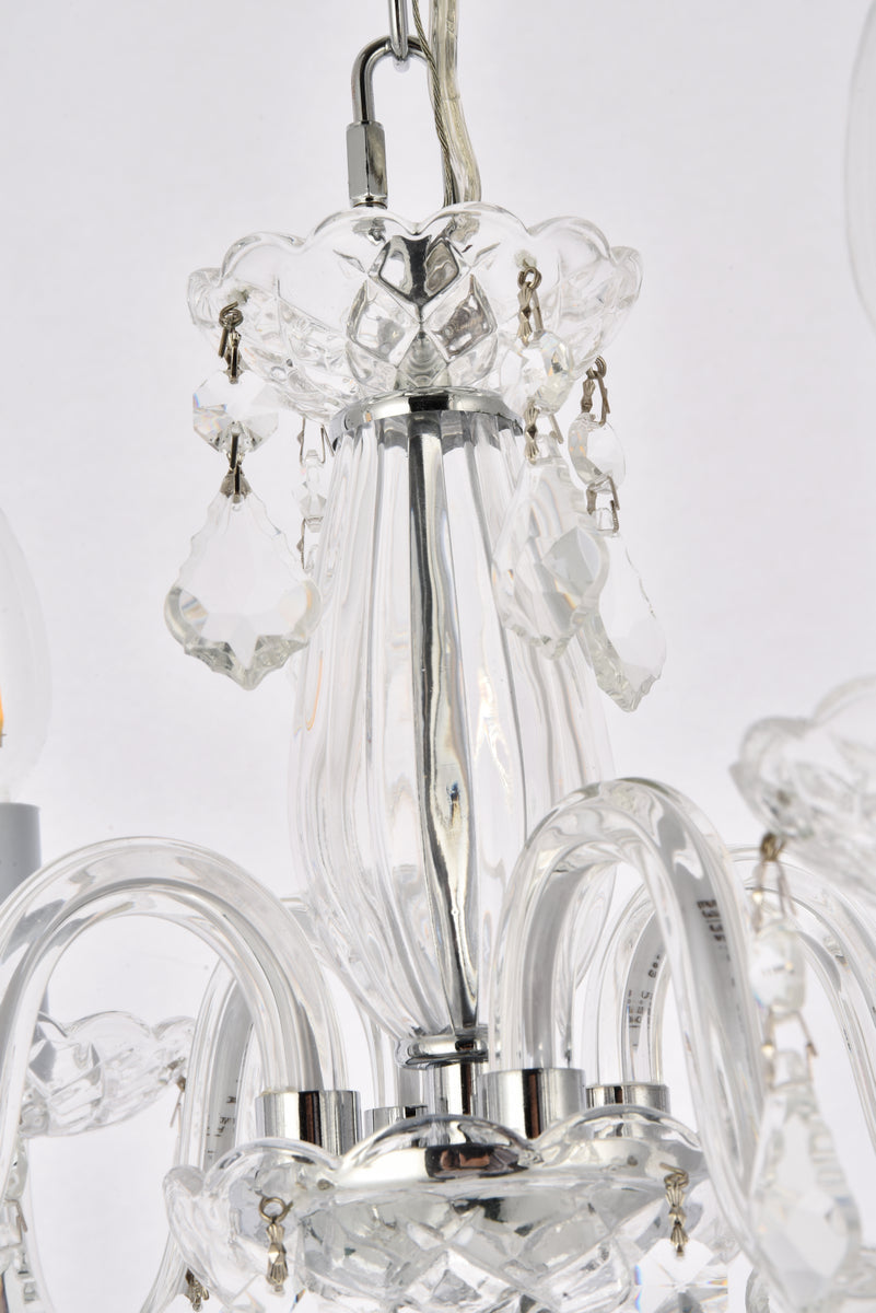 Rococo 4 light Chrome Pendant Clear Royal Cut Crystal