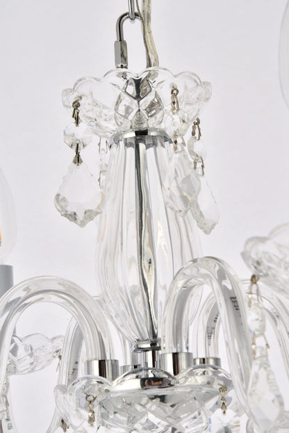 Rococo 4 light Chrome Pendant Clear Royal Cut Crystal