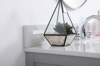 42 inch Single bathroom vanity in gray with backsplash