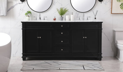 72 inch double bathroom vanity set in black