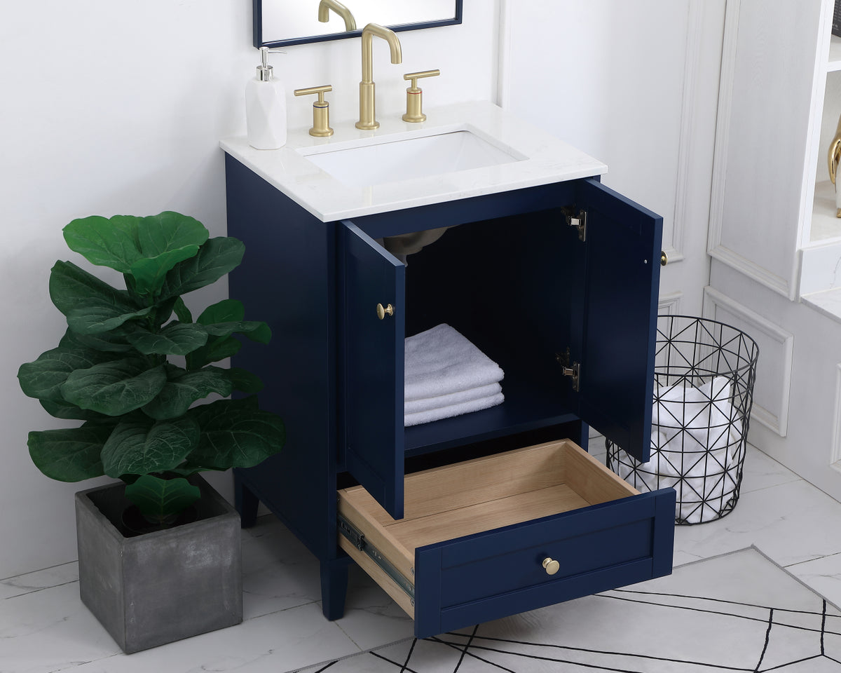 24 inch Single Bathroom Vanity in Blue