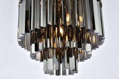 Sydney 9 light polished nickel Flush Mount Silver Shade (Grey) Royal Cut Crystal