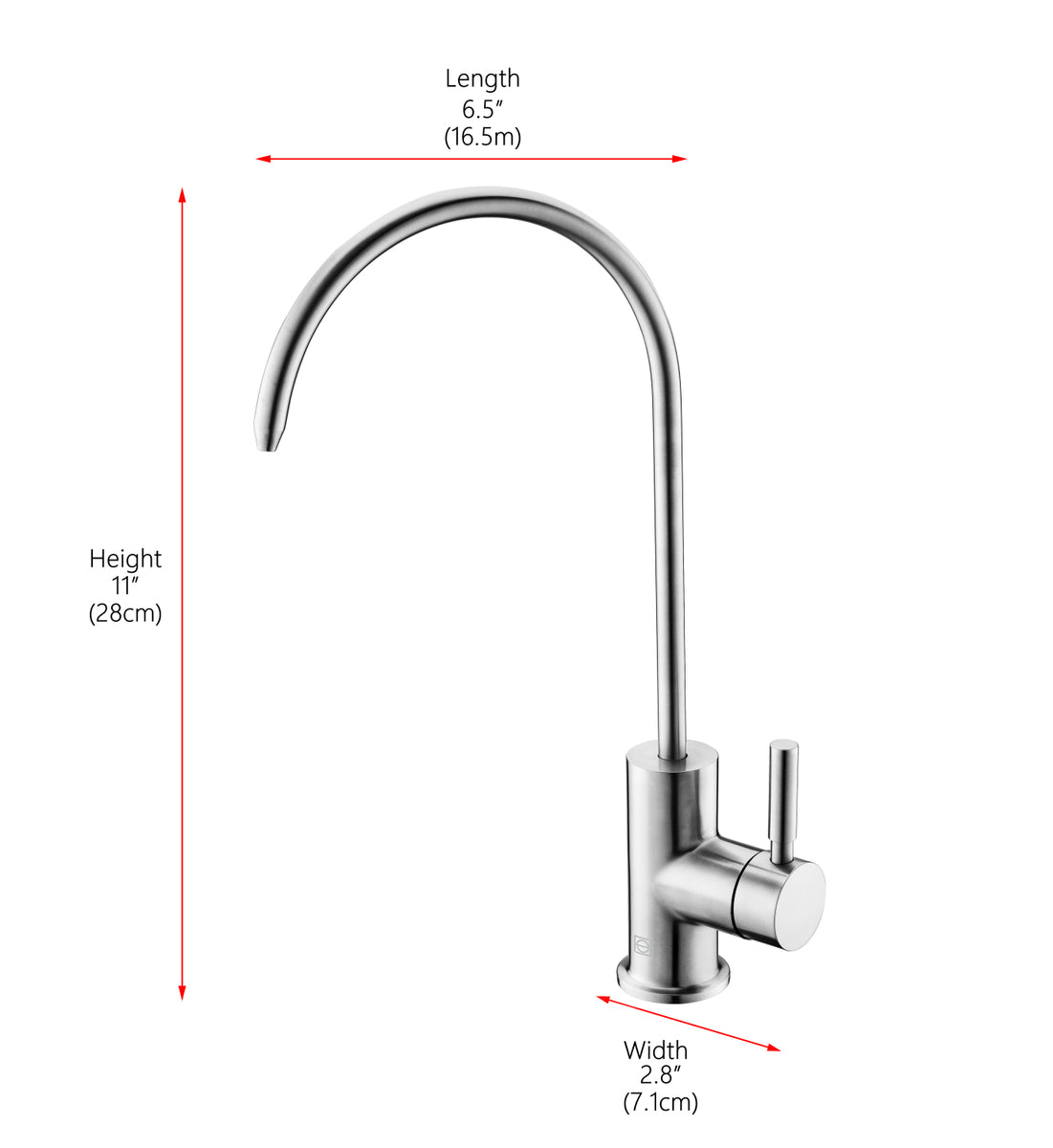 Rian Single Handle Cold Water Dispenser in Chrome