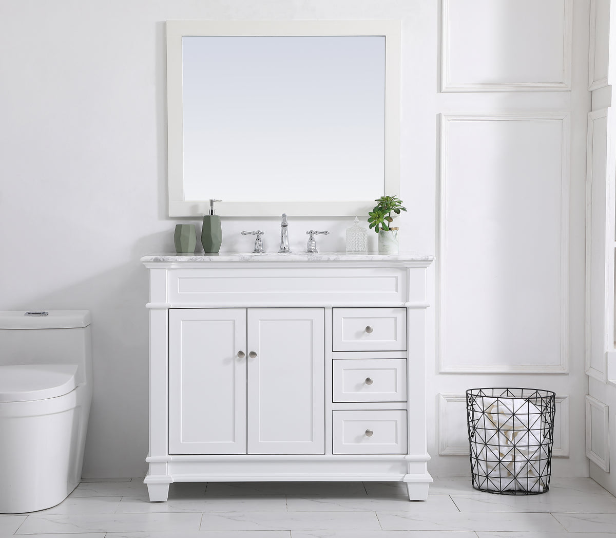 42 inch Single Bathroom Vanity set in White