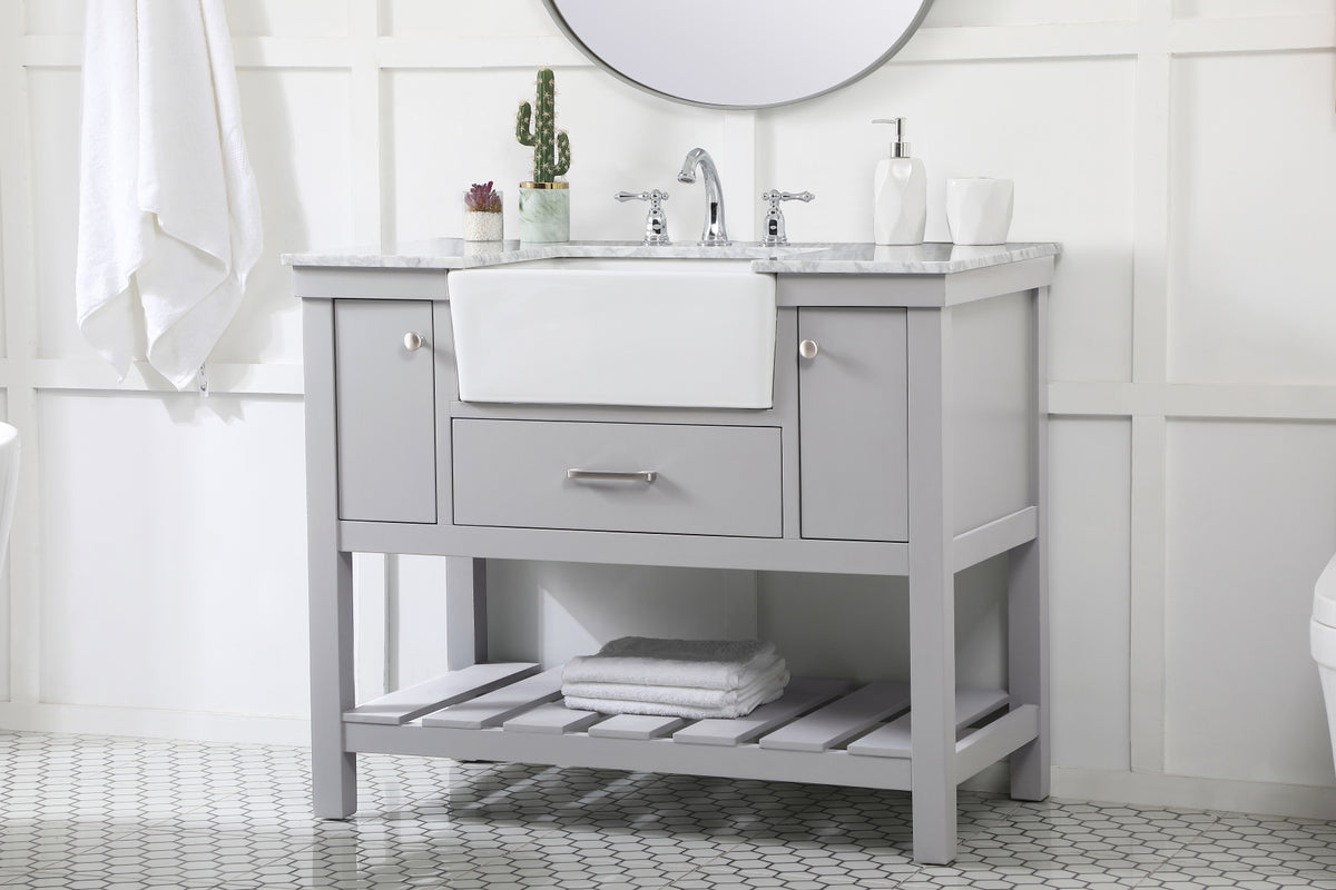 42 inch Single bathroom vanity in grey