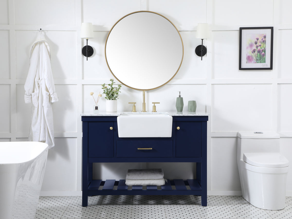 48 inch Single bathroom vanity in blue