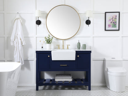 48 inch Single bathroom vanity in blue