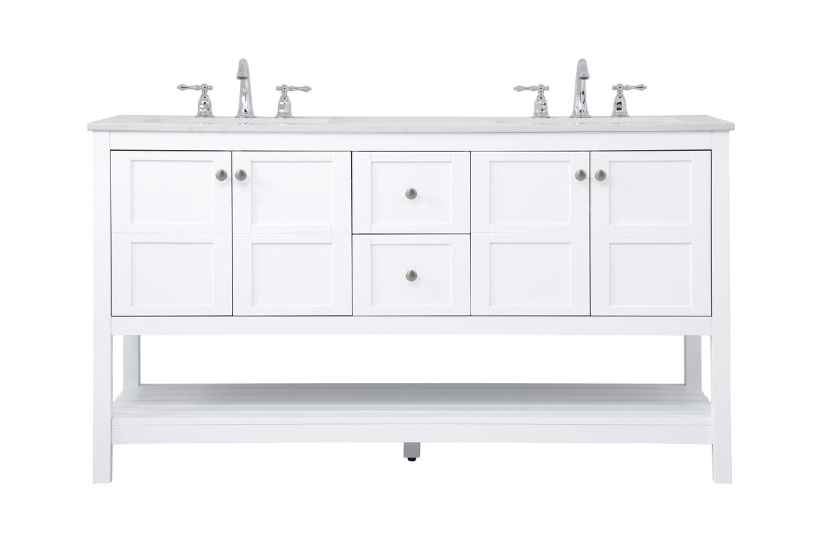 60 inch Single Bathroom Vanity in White