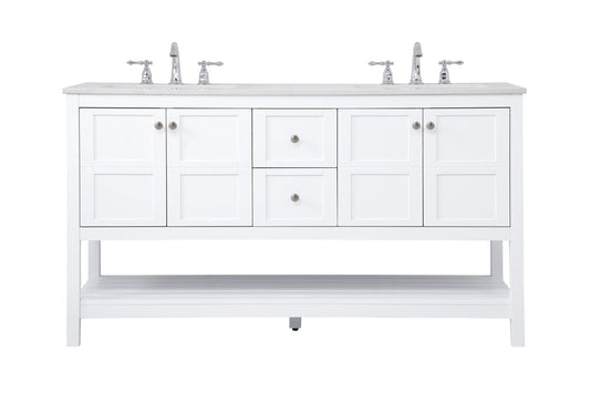 60 inch Single Bathroom Vanity in White