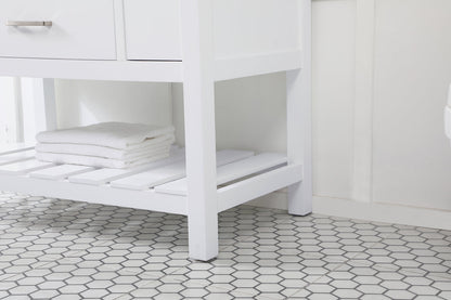 42 inch Single bathroom vanity in white with backsplash