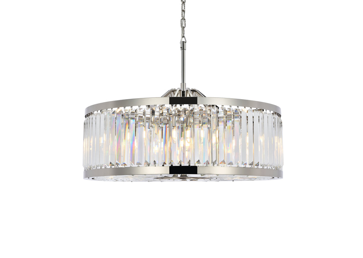 Chelsea 10 light polished nickel Chandelier Clear Royal Cut Crystal