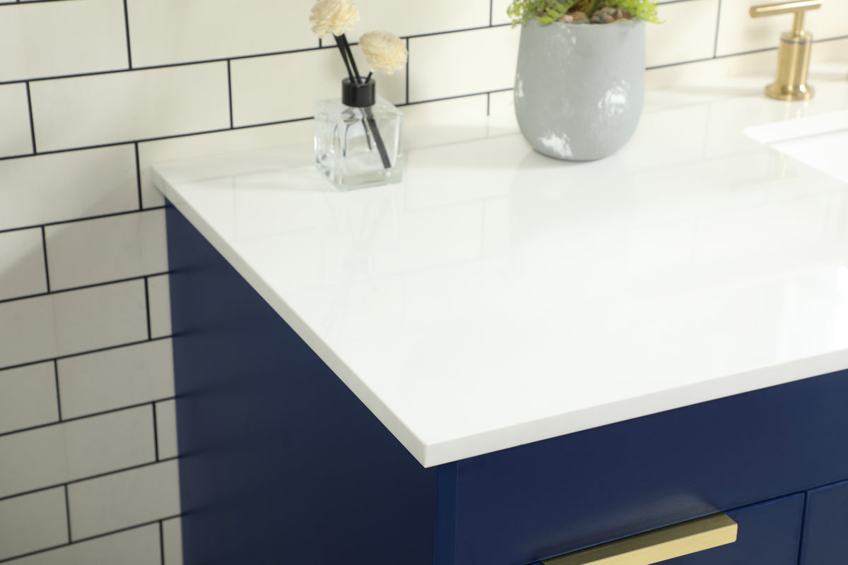 60 inch Single bathroom vanity in blue