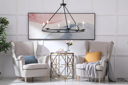 Maine 6 light Black chandelier