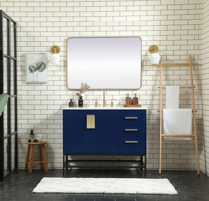 42 inch Single bathroom vanity in blue