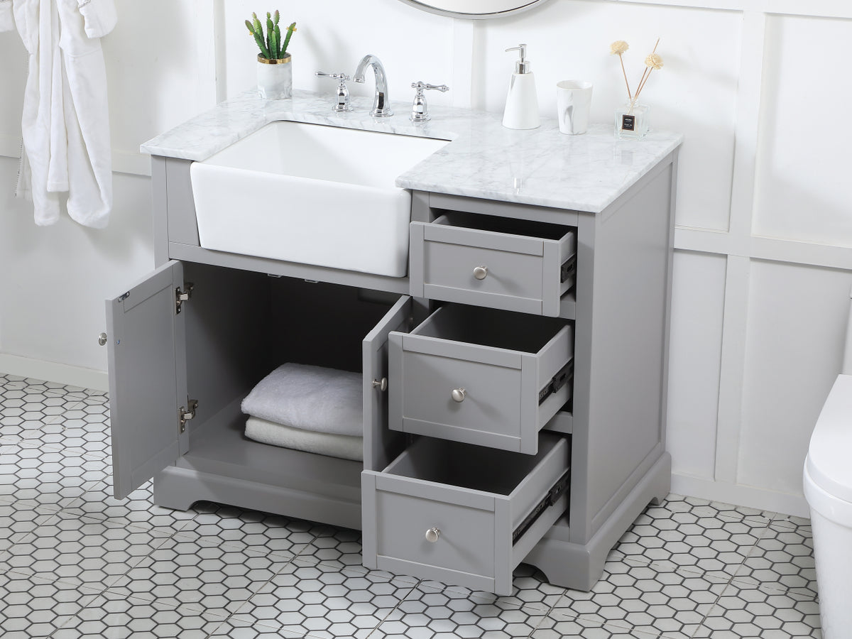 42 inch Single bathroom vanity in grey