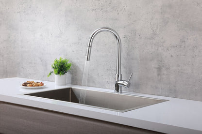 Luca Single Handle Pull Down Sprayer Kitchen Faucet with touch sensor in Chrome