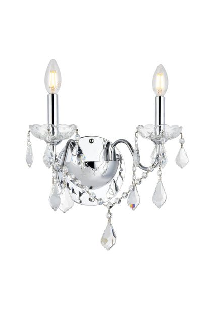 St. Francis 2 light Chrome Wall Sconce Clear Royal Cut Crystal