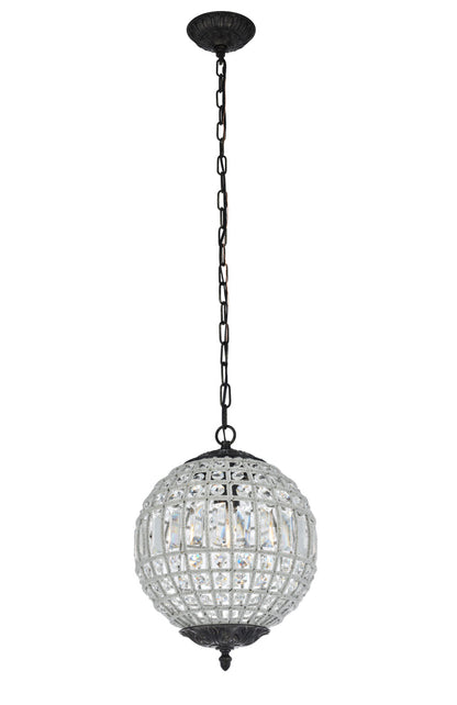 Olivia 1 light Dark Bronze Pendant Clear Royal Cut Crystal