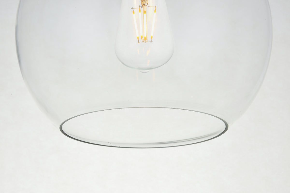 Baxter 1 Light Brass Flush Mount With Clear Glass