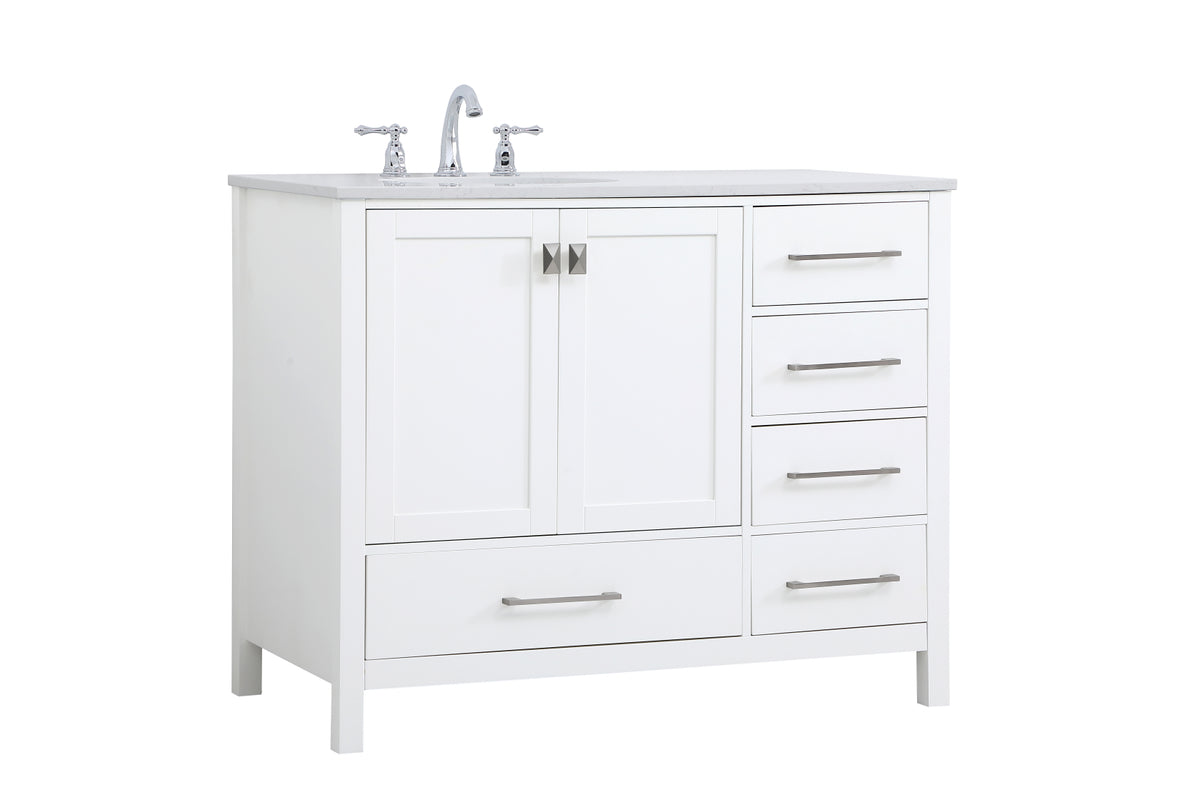 42 inch Single Bathroom Vanity in White