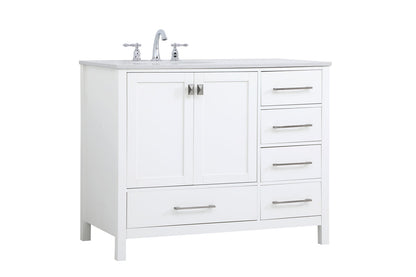 42 inch Single Bathroom Vanity in White