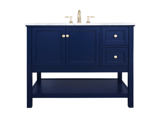 42 inch Single bathroom vanity in Blue