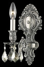 Monarch 1 light Pewter Wall Sconce Golden Teak (Smoky) Royal Cut Crystal