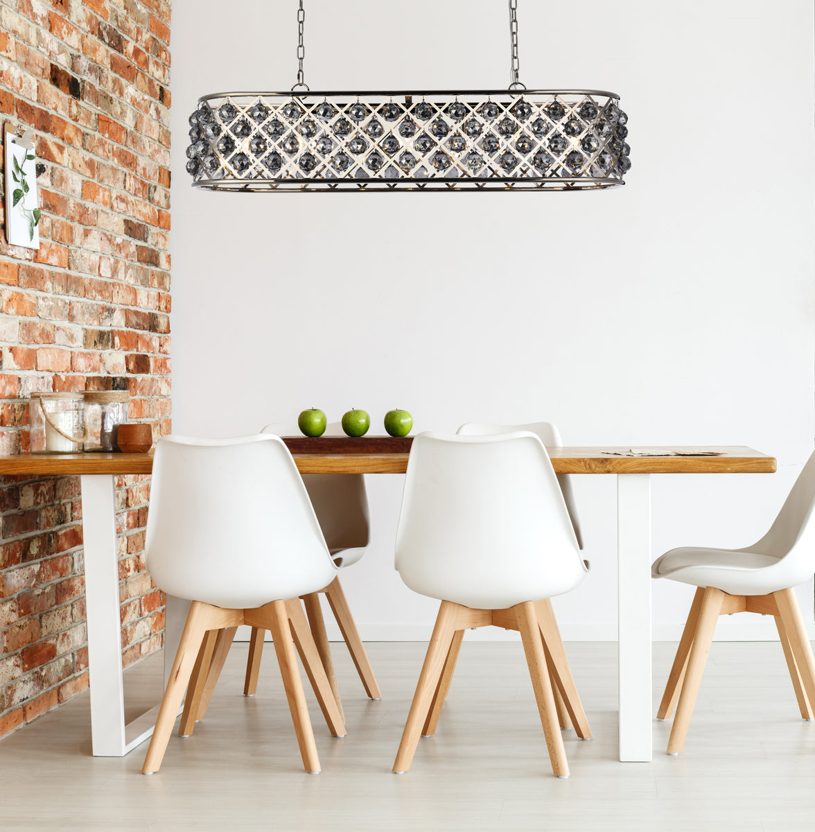 Madison 7 light polished Nickel Chandelier Silver Shade (Grey) Royal Cut Crystal