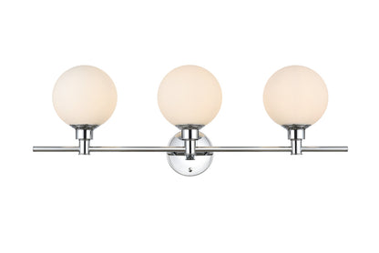 Cordelia 3 light Chrome and frosted white Bath Sconce