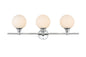 Cordelia 3 light Chrome and frosted white Bath Sconce