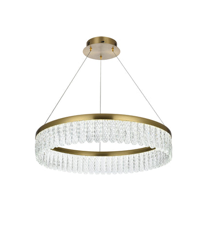 Rune 24 inch Adjustable LED chandelier in Satin Gold