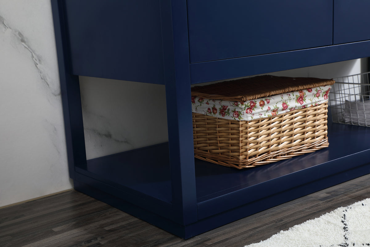 60 inch Single bathroom vanity in blue