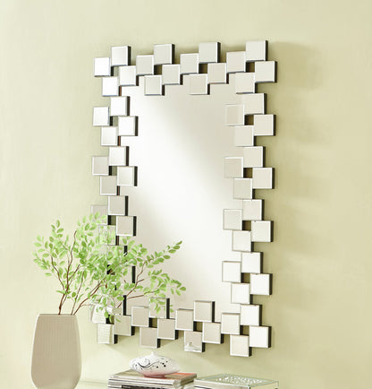Sparkle 31.5 in. Contemporary Rectangle Mirror in Clear