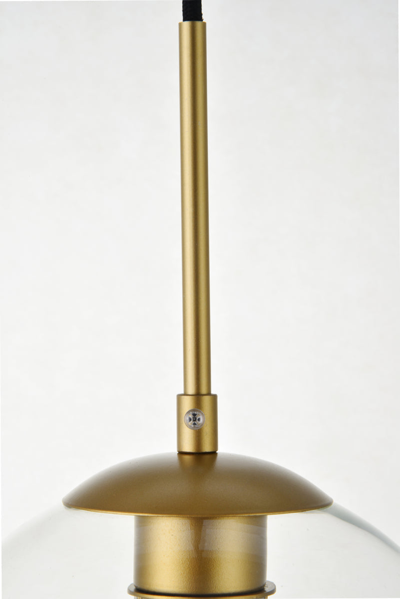 Baxter 5 Lights Brass Pendant With Clear Glass