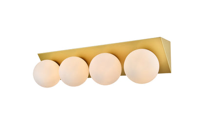 Jillian 4 light Brass and frosted white Bath Sconce