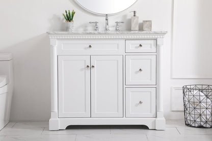 42 inch Single bathroom vanity in  White