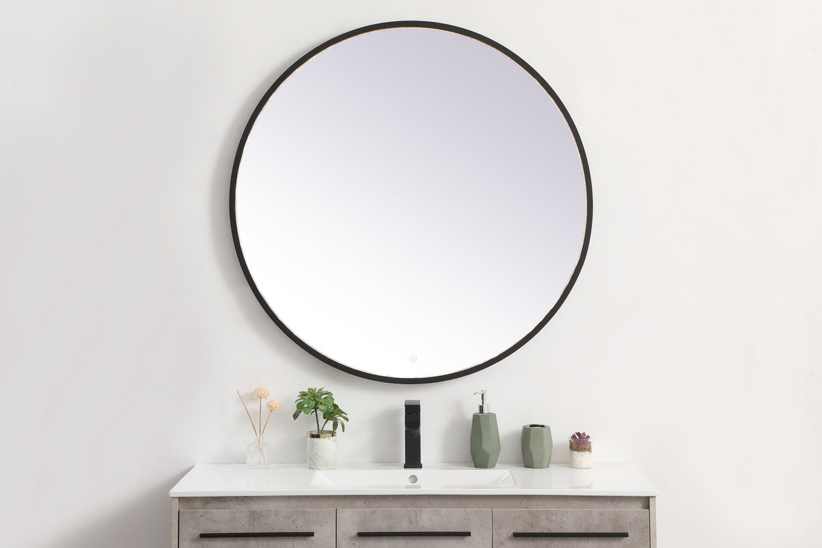 Pier 39 inch LED mirror with adjustable color temperature 3000K/4200K/6400K in black