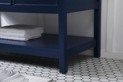 48 inch Single bathroom vanity in blue with backsplash