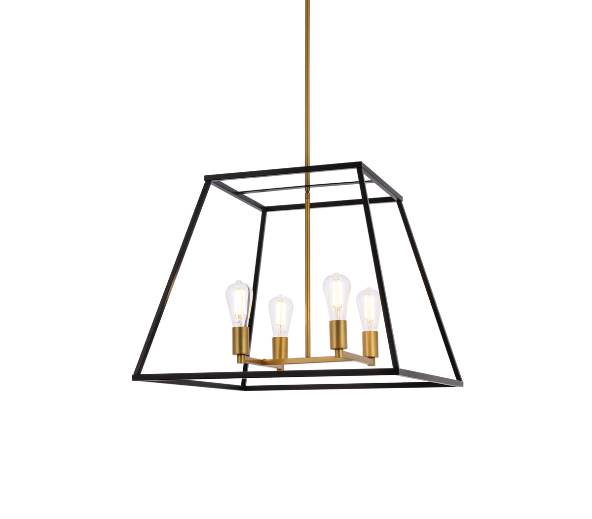 Declan 24 inch pendant in black and brass